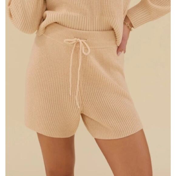 NWT Rachel Parcell Womens BSD Bleached Sand Knit Pull On Sweater Shorts Size L - Picture 1 of 11